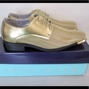 VIOTTI MEN’S GOLD DRESS OXFORD WITH STRIPED SATIN